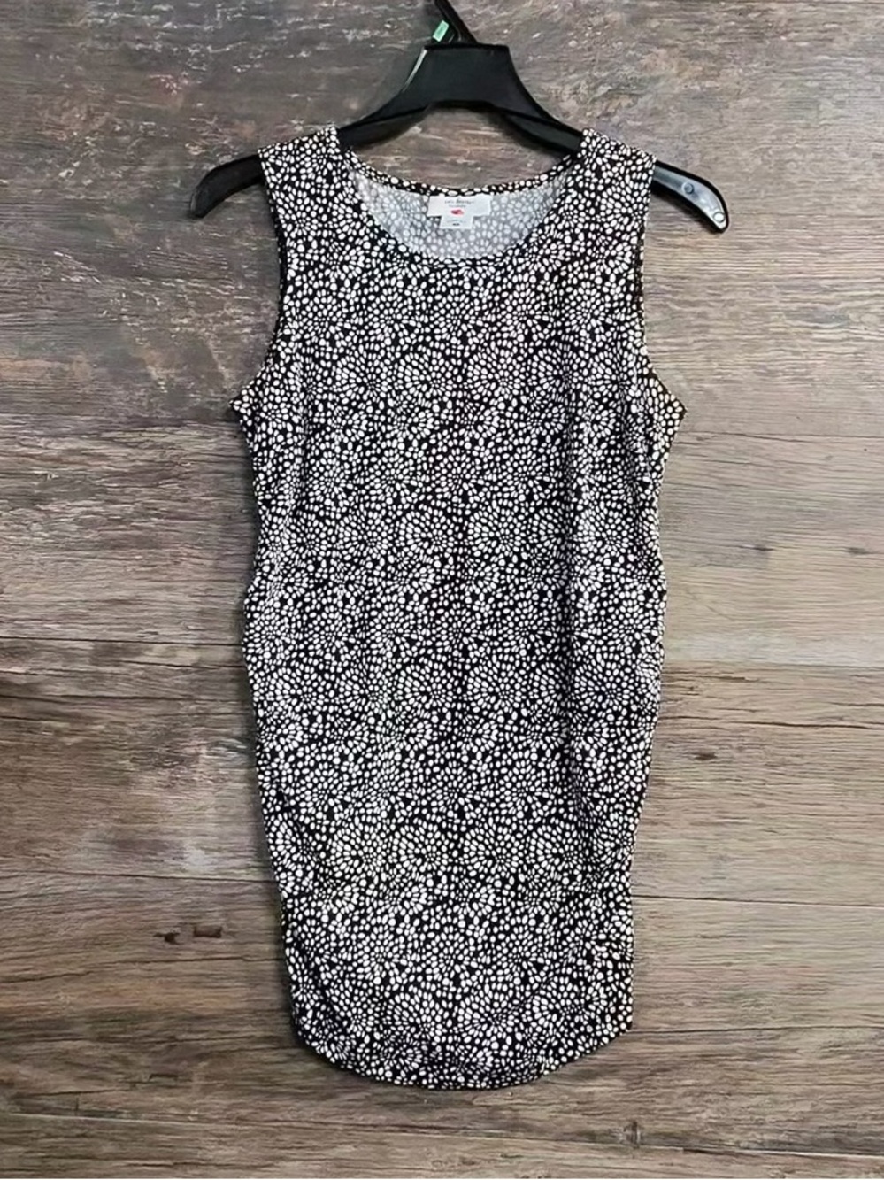 Two Hearts Maternity Black & White Dotted Maternity Tank